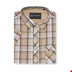 Kam S/S Casual Check Shirt - stone
